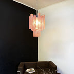 Red Murano Glass Tube Chandelier detail view
