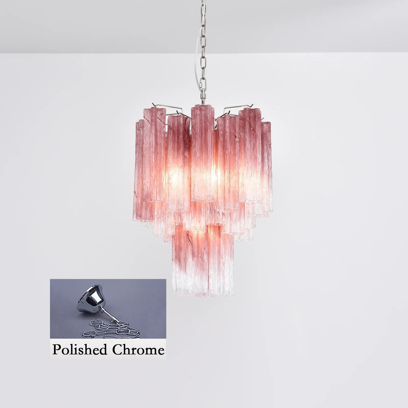 Gradient Red Murano Glass Tube Chandelier product image