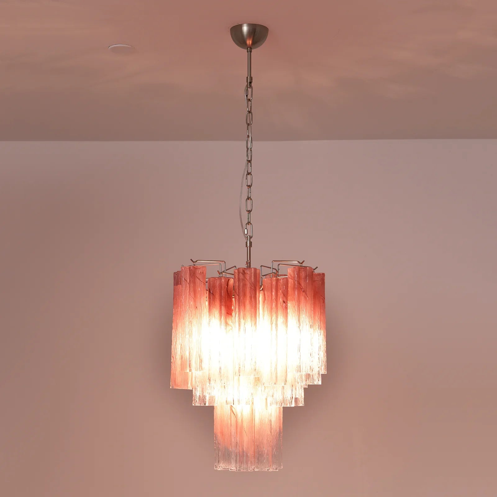 Gradient Red Murano Glass Tube Chandelier product image