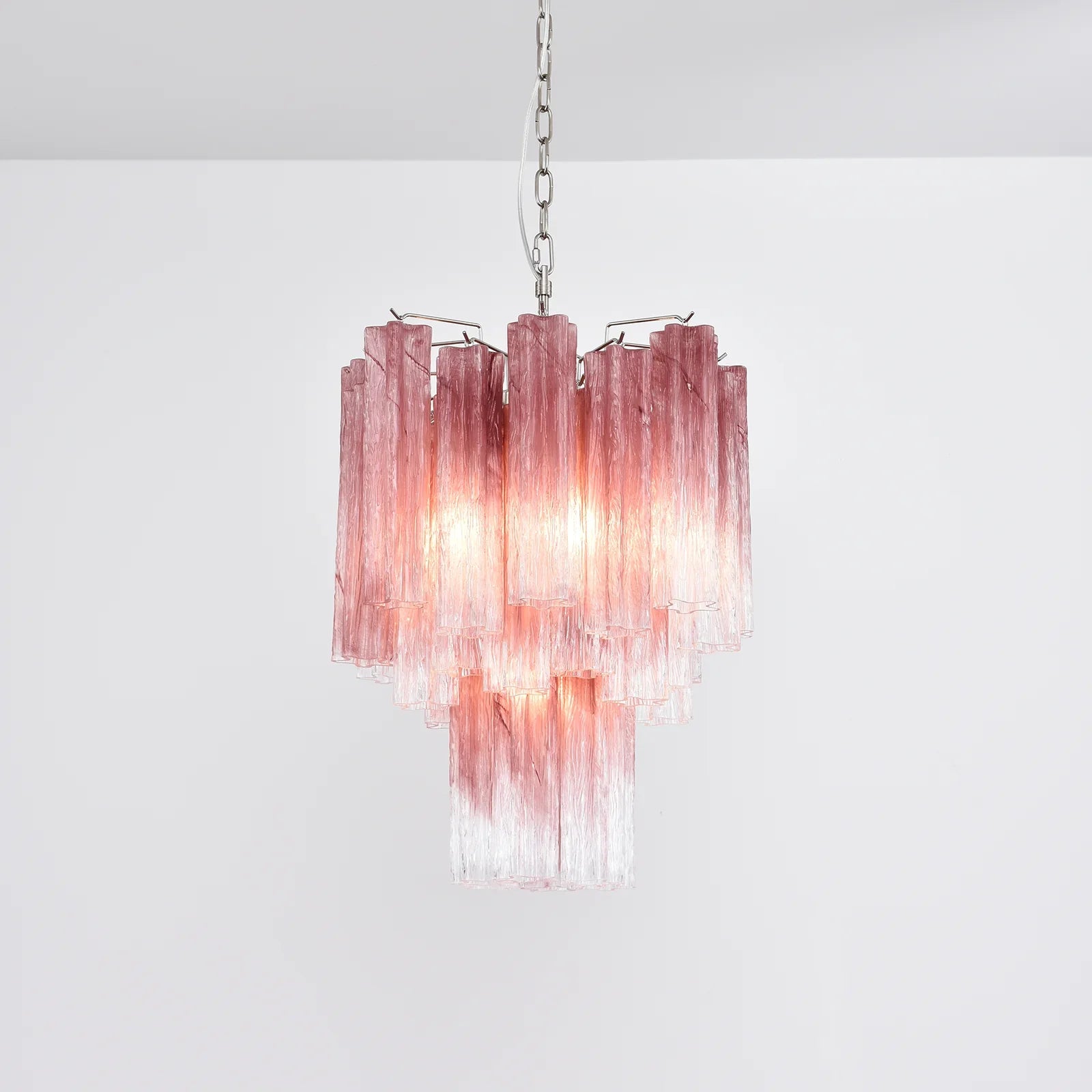 Gradient Red Murano Glass Tube Chandelier product image