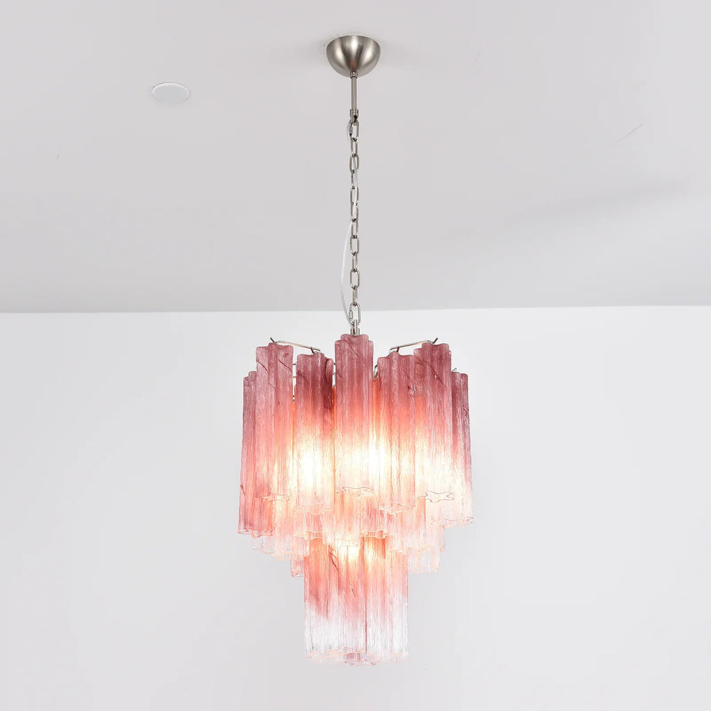 Gradient Red Murano Glass Tube Chandelier product image