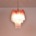 Gradient Red Murano Glass Tube Chandelier product image