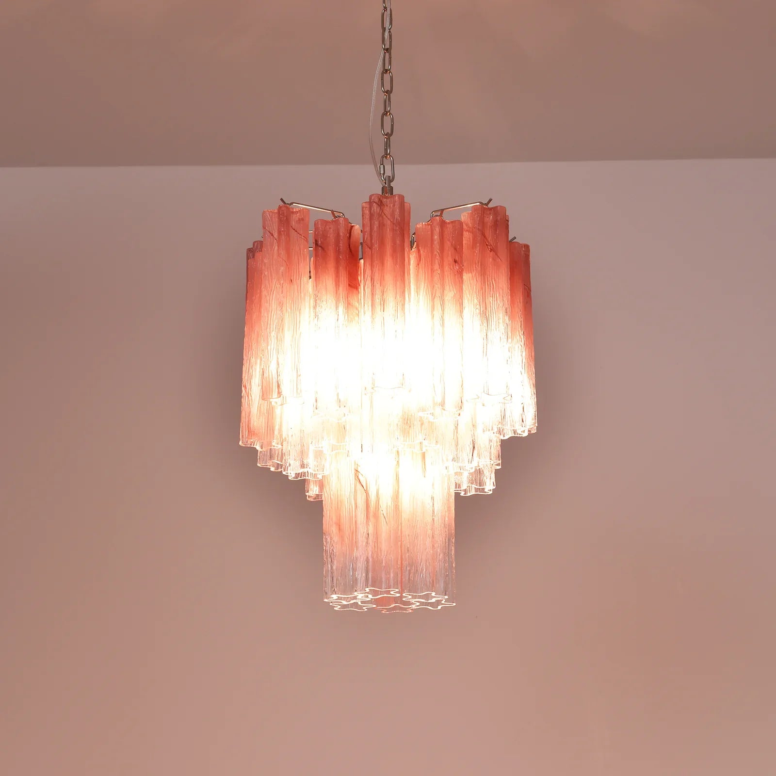 Gradient Red Murano Glass Tube Chandelier product image