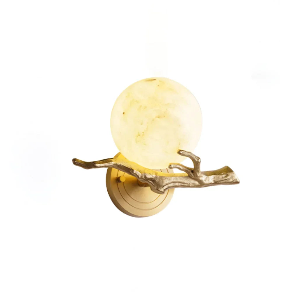 Retro Twigs Round Alabaster Branch Wall Lamp product image