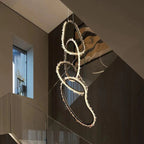 Kevyn Modern Rock Crystal Irregular Living Room Chandelier, Staircase Chandelier by Bling Lighting Studio