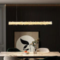 Patton Modern Rock Crystal Linear Chandelier,Island Chandelier by Bling Lighting Studio