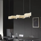 Patton Modern Rock Crystal Linear Chandelier,Island Chandelier by Bling Lighting Studio