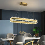 Modern 47 Inch Linear Chandelier Modern Quartz Crystal Chandelier for Dining Room detail view