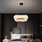 Rock Quartz Crystal Square Modern Chandelier by Bling Lighting Studio
