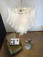 Modern Rosalind Murano Clear Felci Glass Chandelier product image
