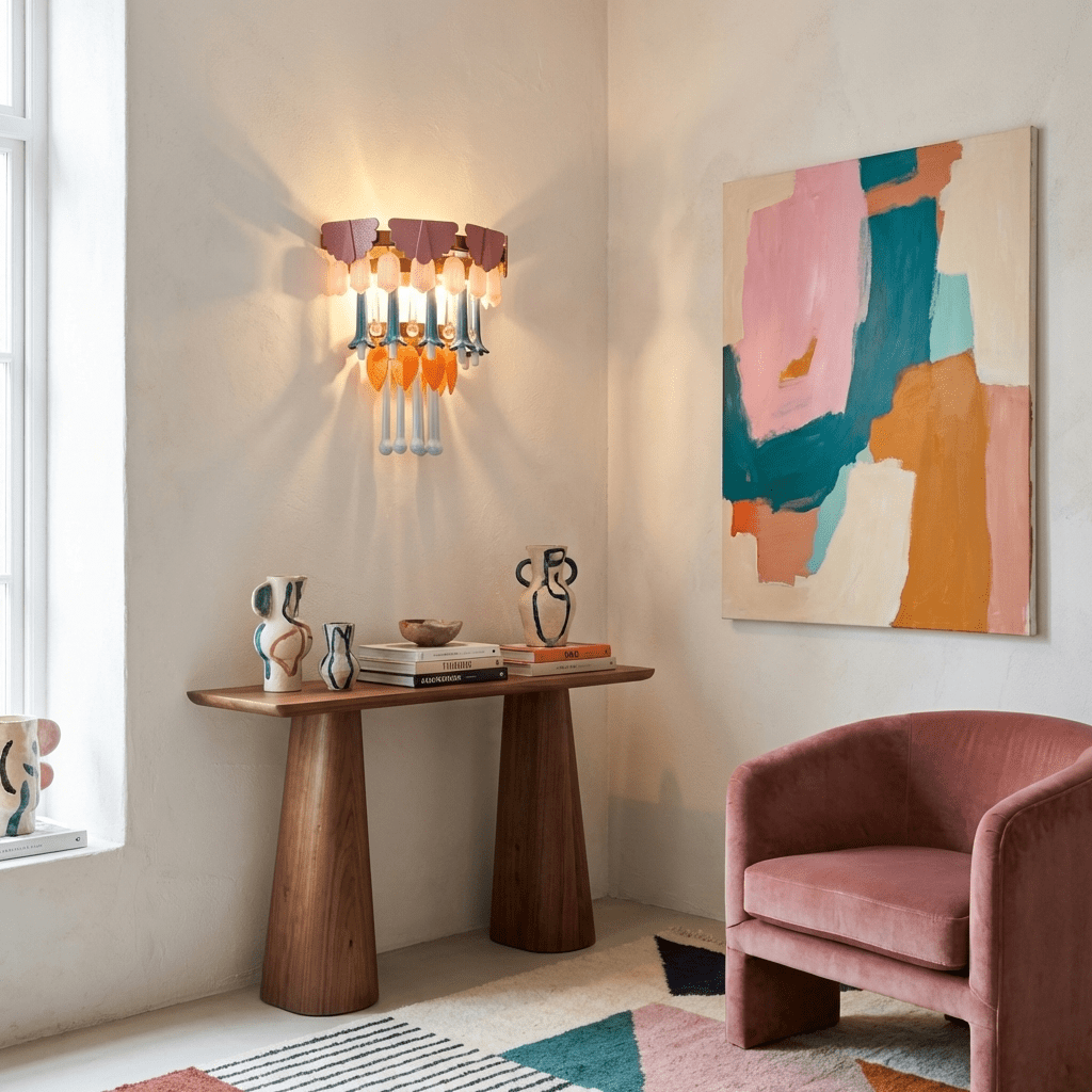 Roselle Ceramic Murano Fringe Wall Lamp