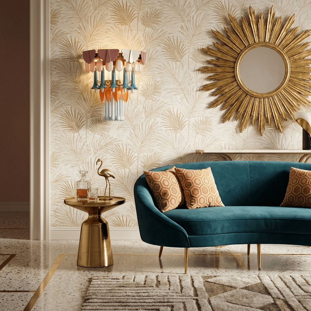 Roselle Ceramic Murano Fringe Wall Lamp