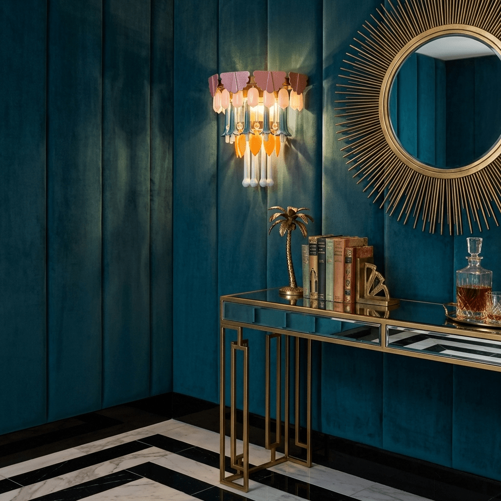 Roselle Ceramic Murano Fringe Wall Lamp