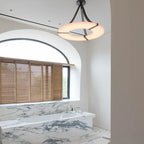 Modern Round Alabaster Chandelier by Bling Lighting Studio