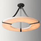 Modern Round Alabaster Chandelier by Bling Lighting Studio