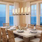 Round Brass Linear Chandelier