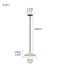 Medium 12" Conical Pendant White Alabaster Shade with Adjustable Chain for living room