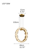 Antique Brass Ring Frame Round Halo Alabaster Modern Lighting Chandelier Wide 31"