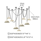 Multi-Head Matte White Alabaster Cone Hanging Kitchen Pendant Light