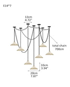Medium 12" Conical Pendant White Alabaster Shade with Adjustable Chain for living room