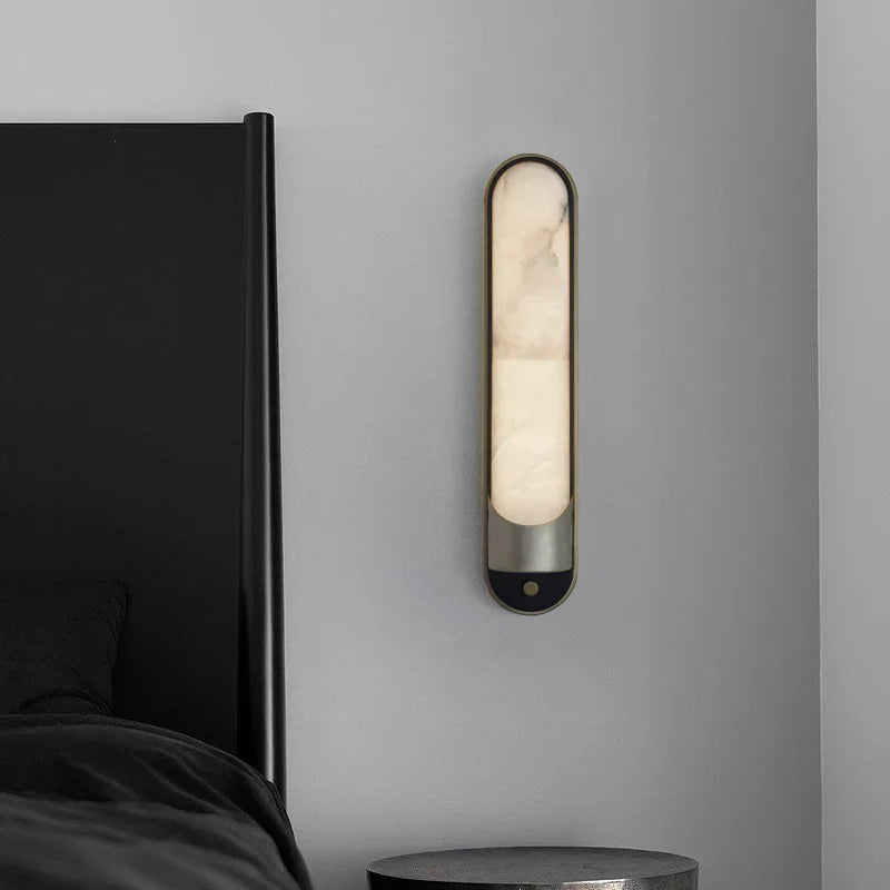 Sandford Stainless Steel & Alabaster Wall Sconce additional product view