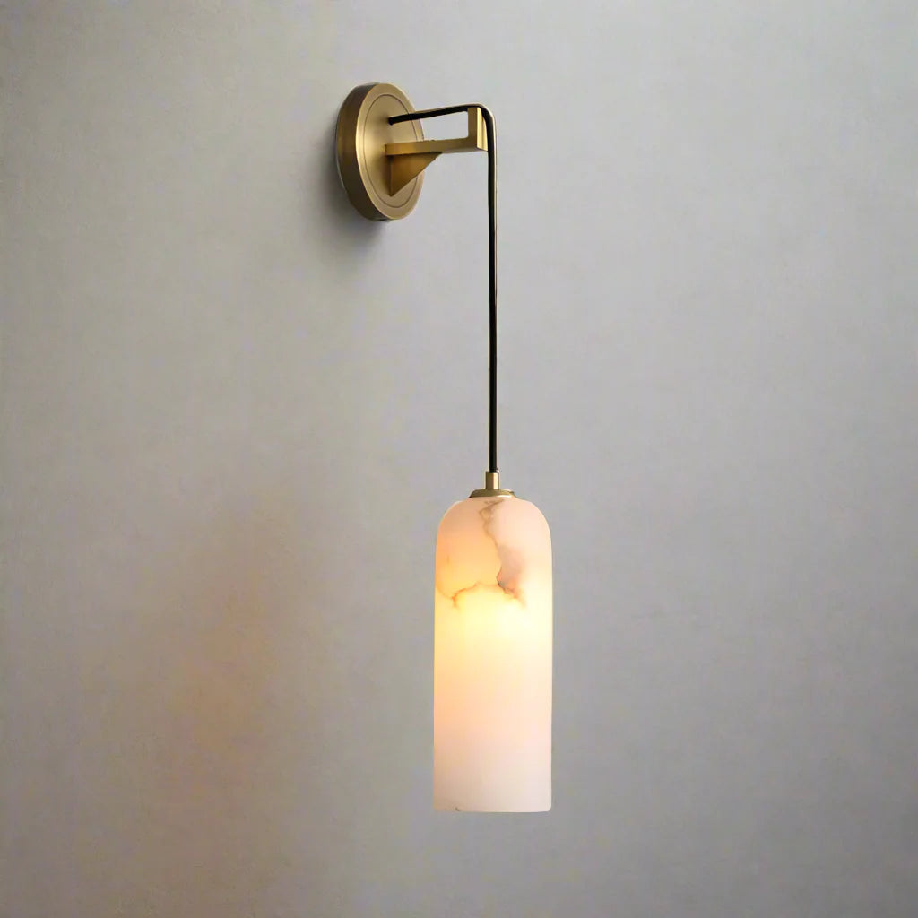 Lucera Alabaster Pendant Sconce material and finish detail