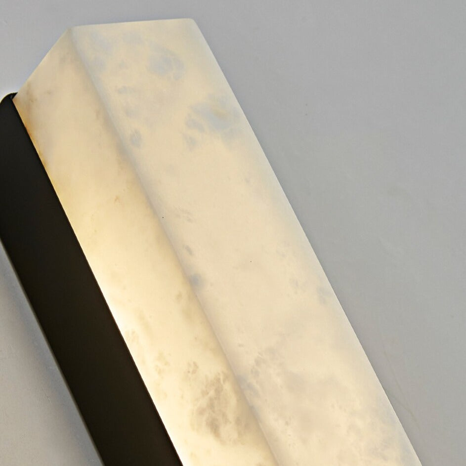 Linden Alabaster Wall Sconce Black material and finish detail