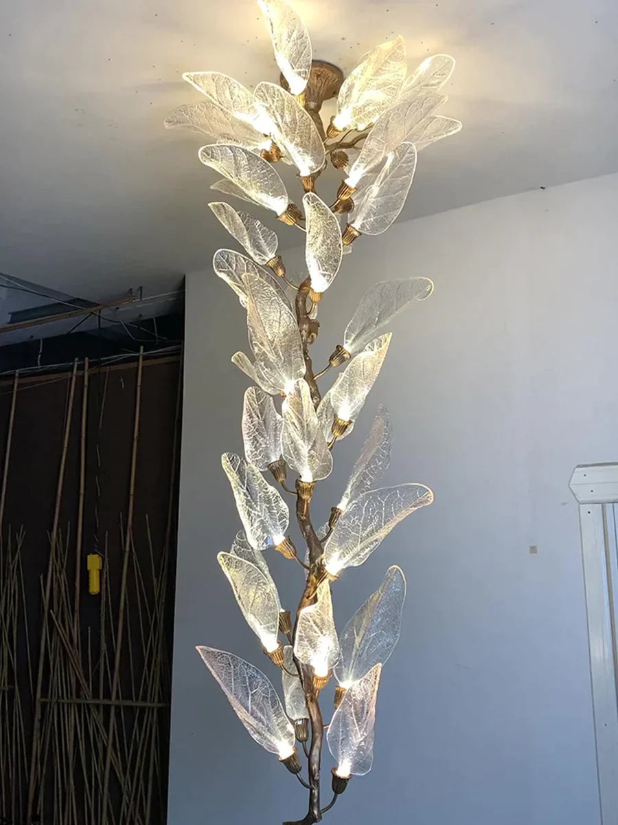 Creative Bionic Resin Leaves Chandelier for Living Room/Dining Room/Staircase by Bling Lighting Studio