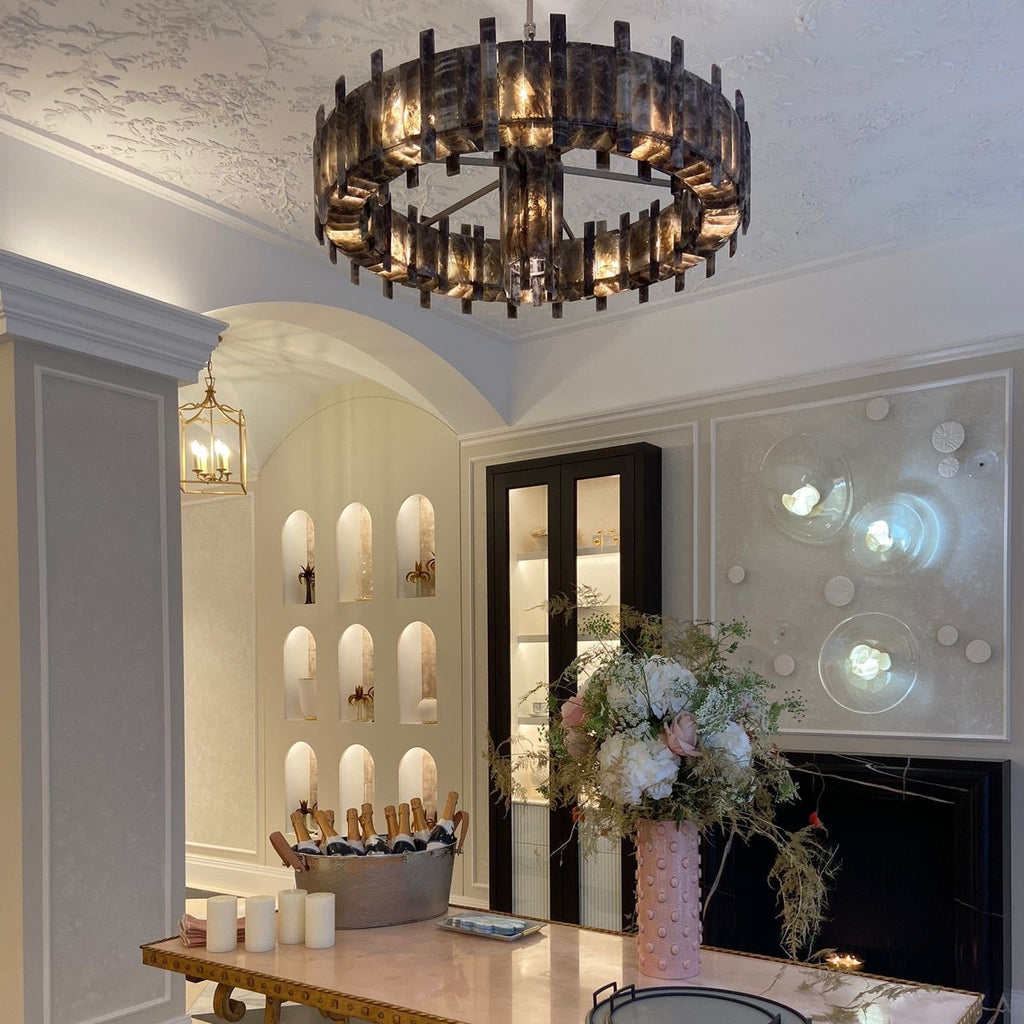 Saturn chandelier by Bling Lighting Studio