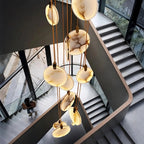 Moonshade Alabaster Disc Chandelier material and finish detail