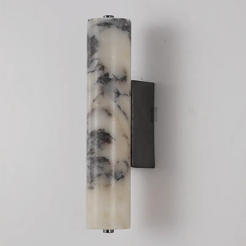 Valmont Alabaster Cylinder Wall Sconce material and finish detail