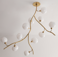 Modern Brass Branch Chandelier with Glass Globes additional product view