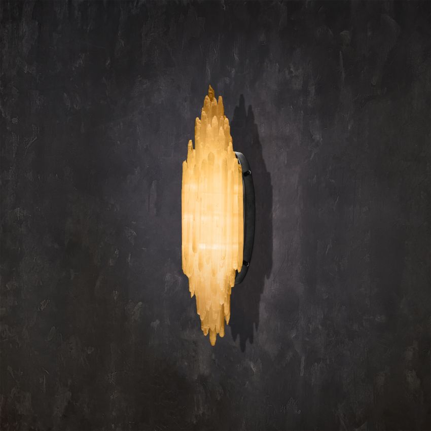 Shahida Selenite Wall Sconce for Bedrooms by Bling Lighting Studio