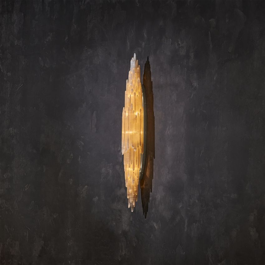 Shahida Selenite Wall Sconce for Bedrooms by Bling Lighting Studio