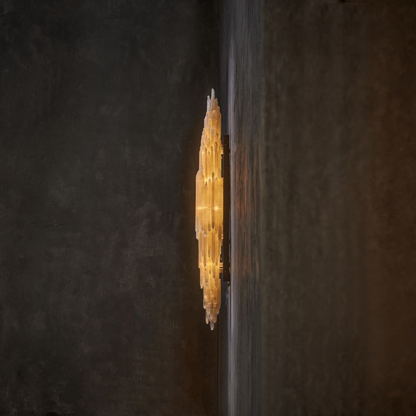 Shahida Selenite Wall Sconce for Bedrooms by Bling Lighting Studio