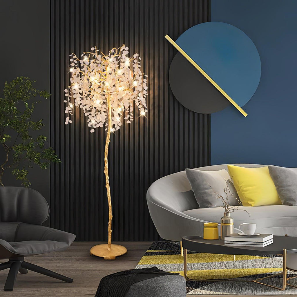 Shiro Noda Branch Crystal Floor Lamp by Bling Lighting Studio