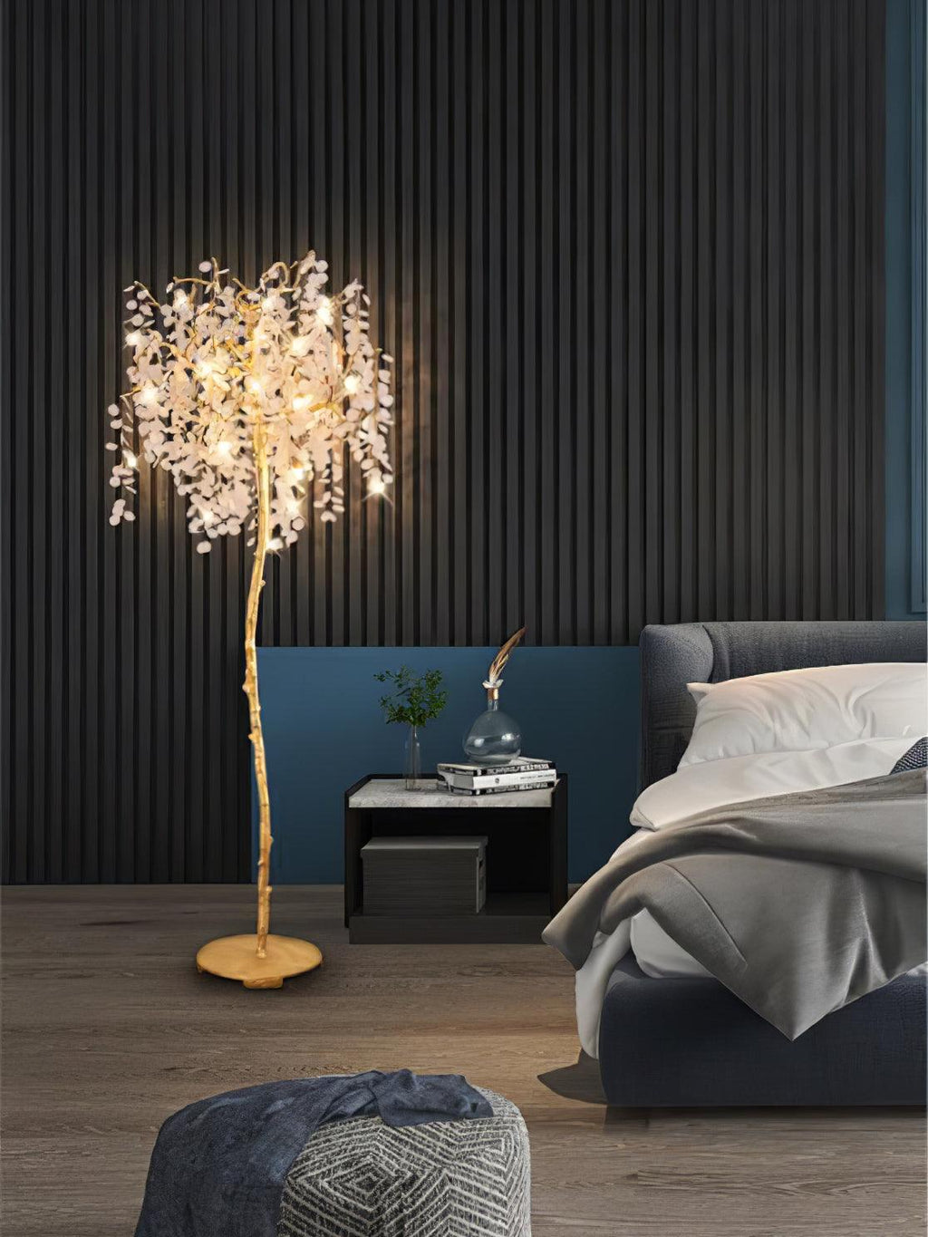 Shiro Noda Branch Crystal Floor Lamp by Bling Lighting Studio