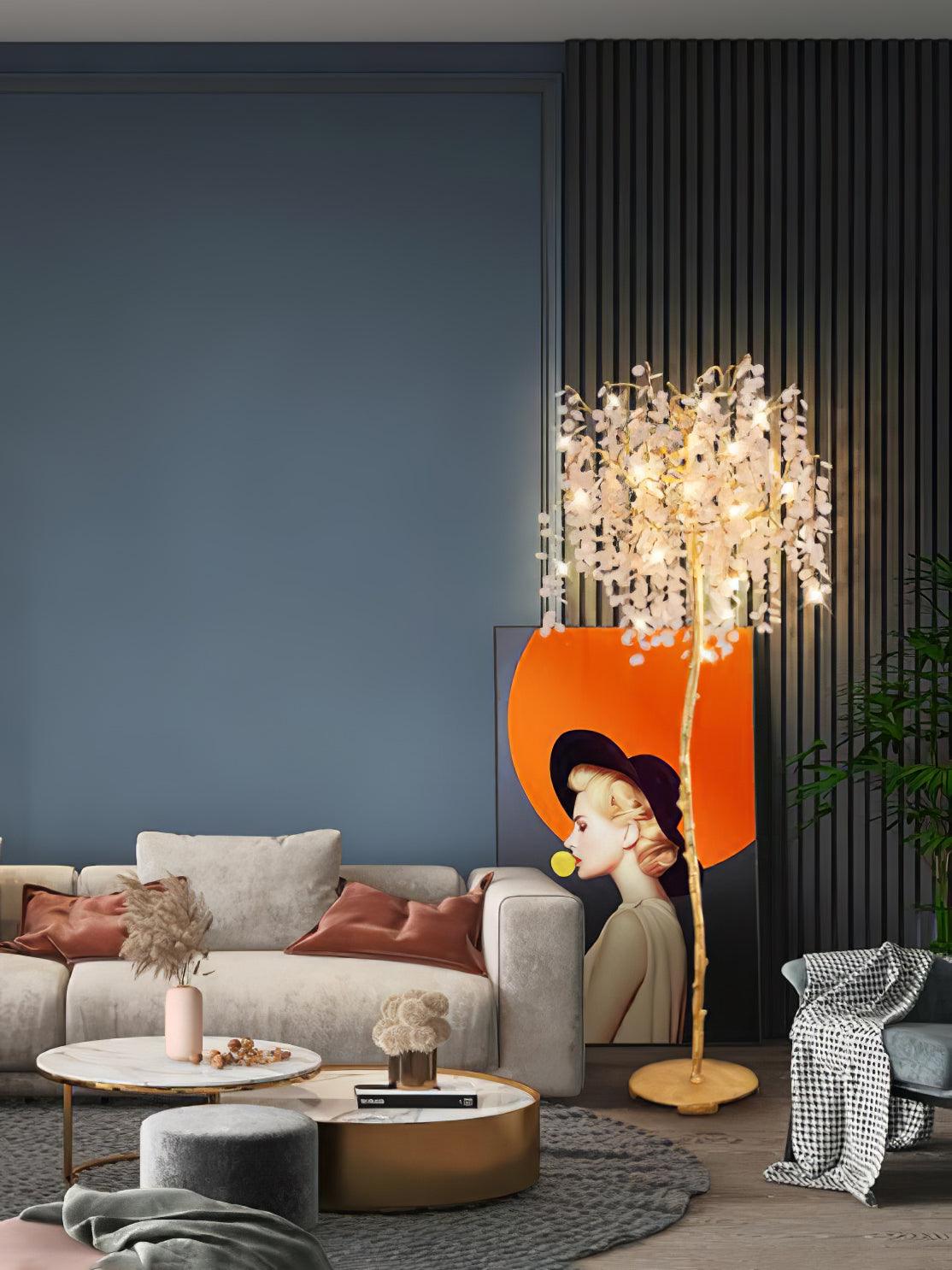 Shiro Noda Branch Crystal Floor Lamp by Bling Lighting Studio