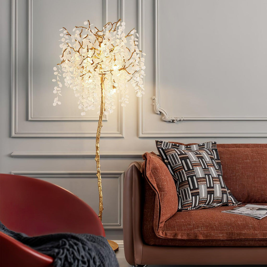 Shiro Noda Branch Crystal Floor Lamp by Bling Lighting Studio