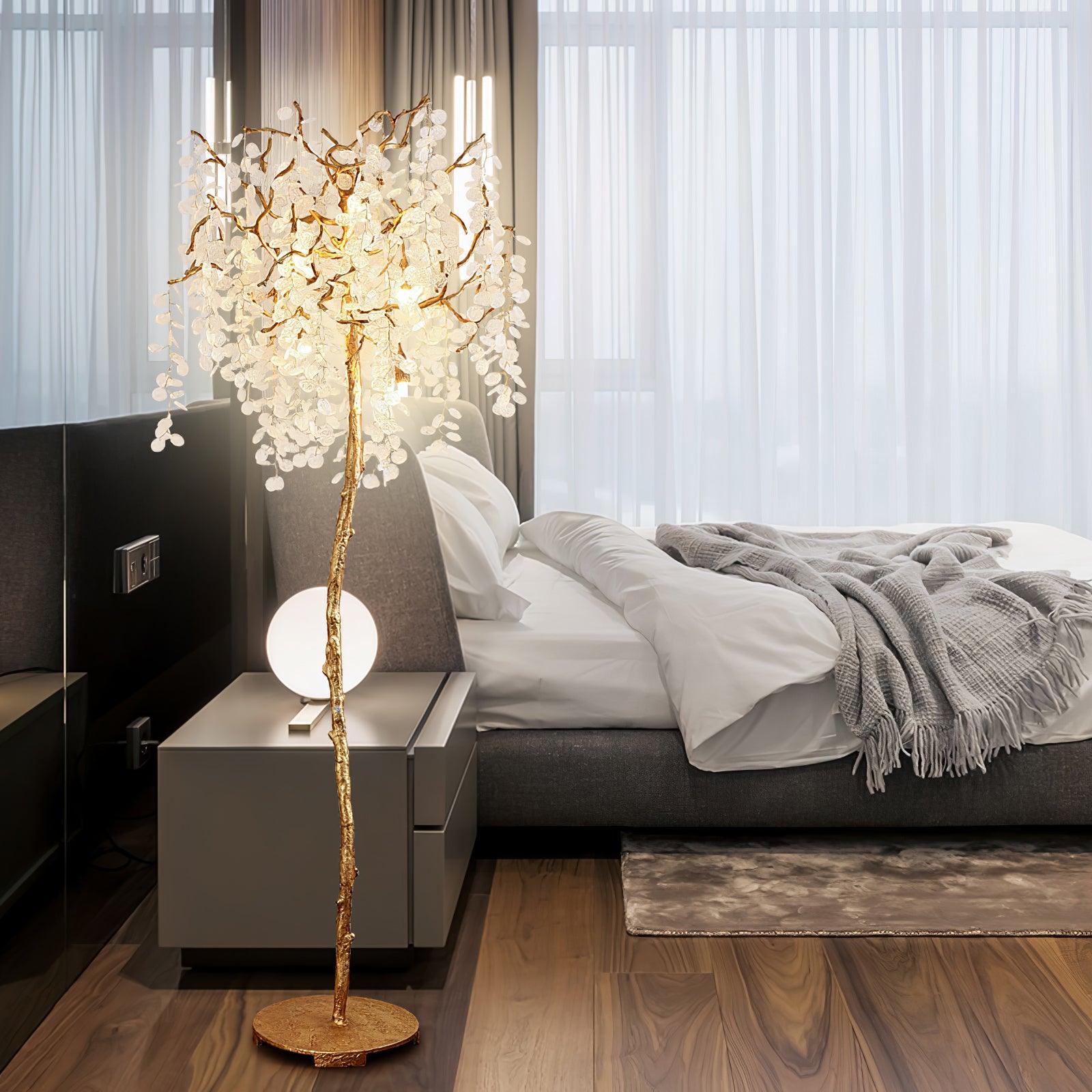 Shiro Noda Branch Crystal Floor Lamp by Bling Lighting Studio