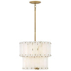 Simona Alabaster Round 2-Tier Chandelier 17.5"D 24"D
