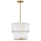 Simona Alabaster Round 2-Tier Chandelier 17.5"D 24"D