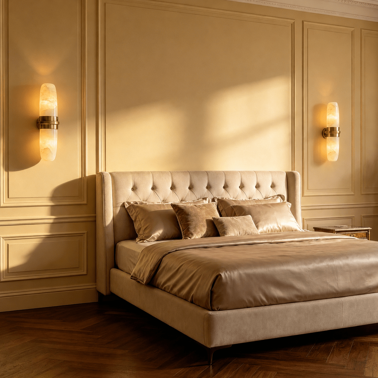 Slim Alabaster Vertical Tube Wall Sconce
