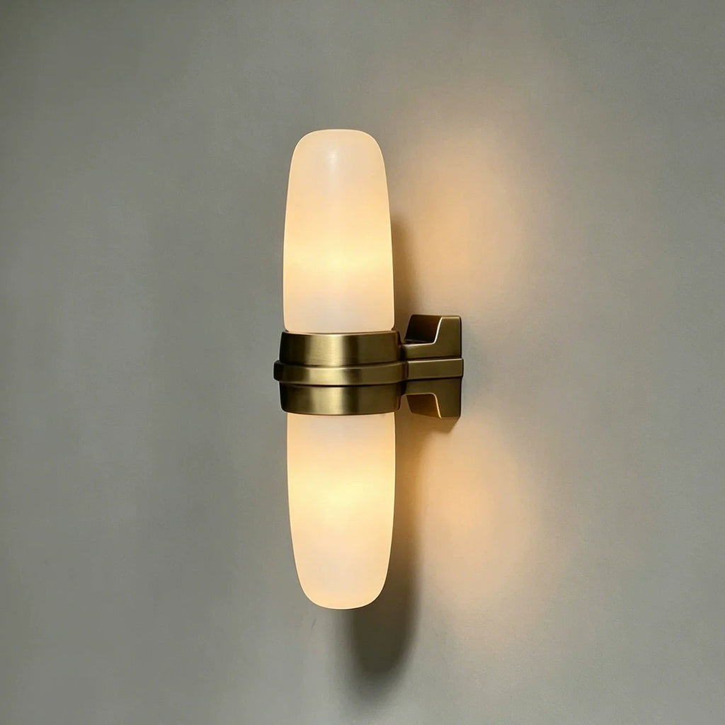 Slim Alabaster Vertical Tube Wall Sconce
