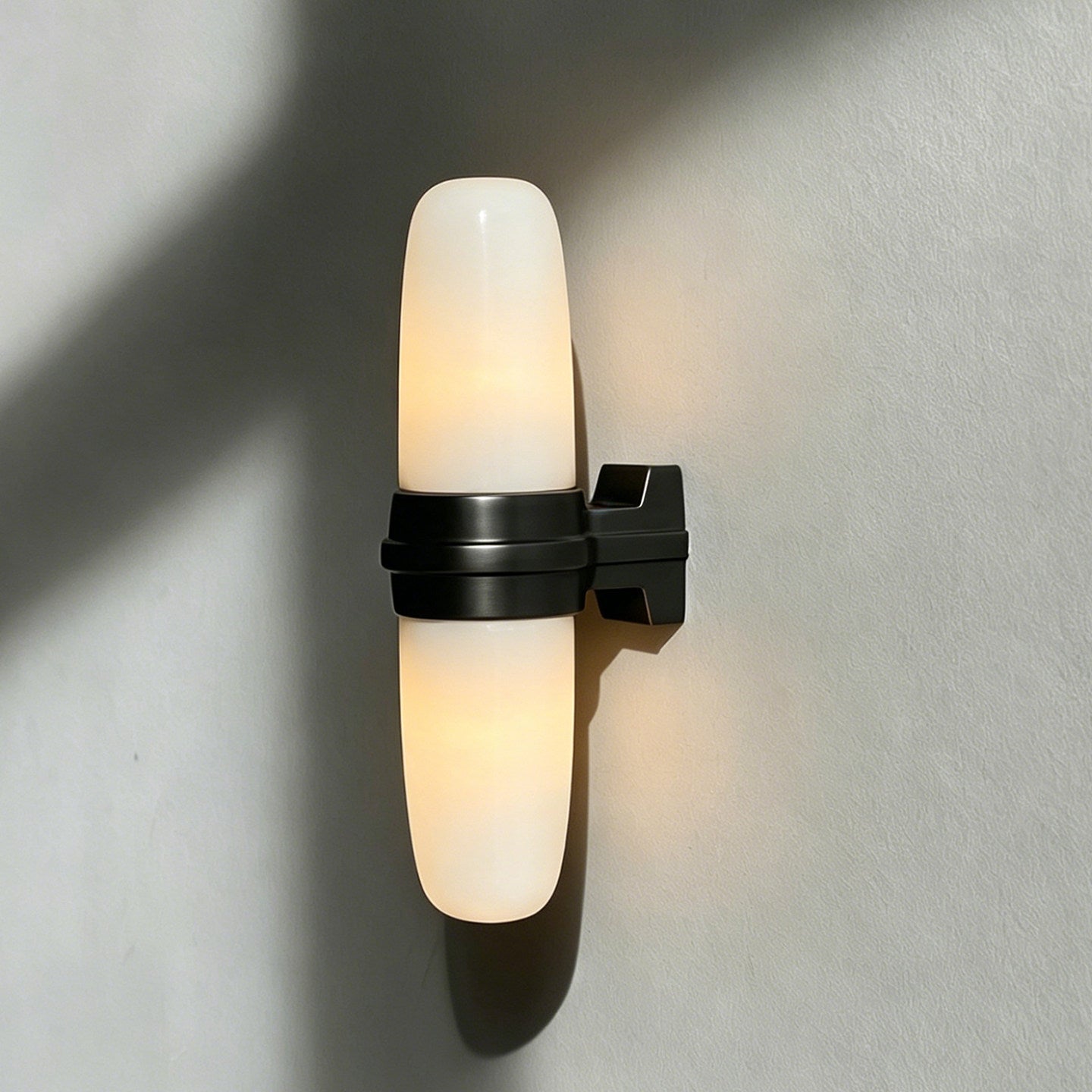 Slim Alabaster Vertical Tube Wall Sconce