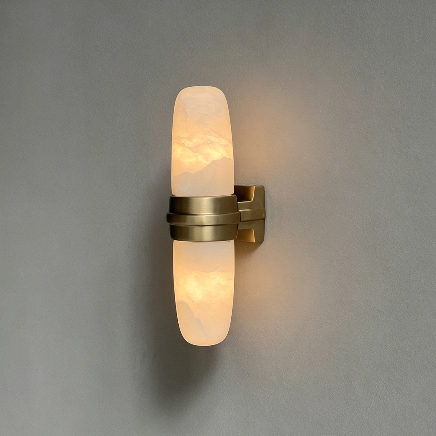 Slim Alabaster Vertical Tube Wall Sconce