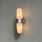 Slim Alabaster Vertical Tube Wall Sconce