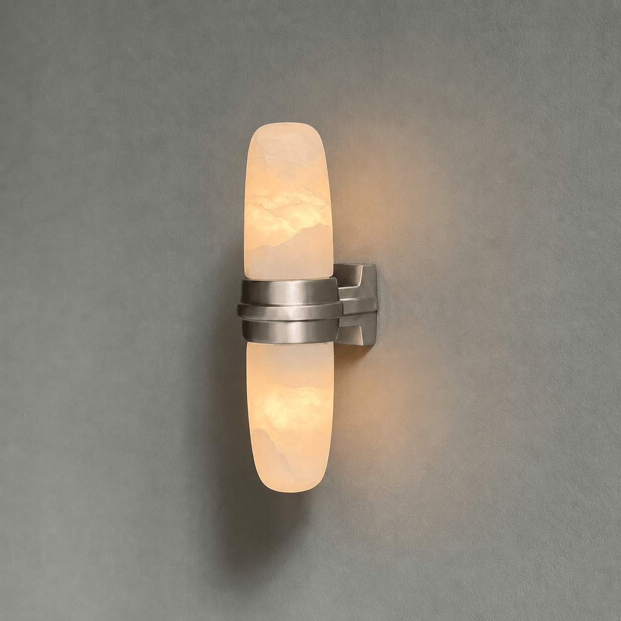 Slim Alabaster Vertical Tube Wall Sconce