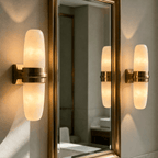 Slim Alabaster Vertical Tube Wall Sconce