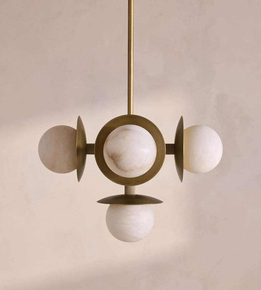 Snowflake Alabaster Orb Chandelier by Bling Lighting Studio